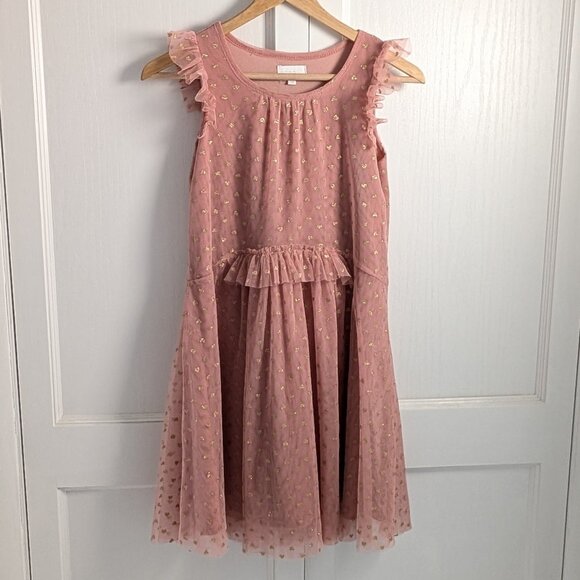 BCBGirls Pink Ruffled Tulle Dress size 14 - Picture 1 of 6
